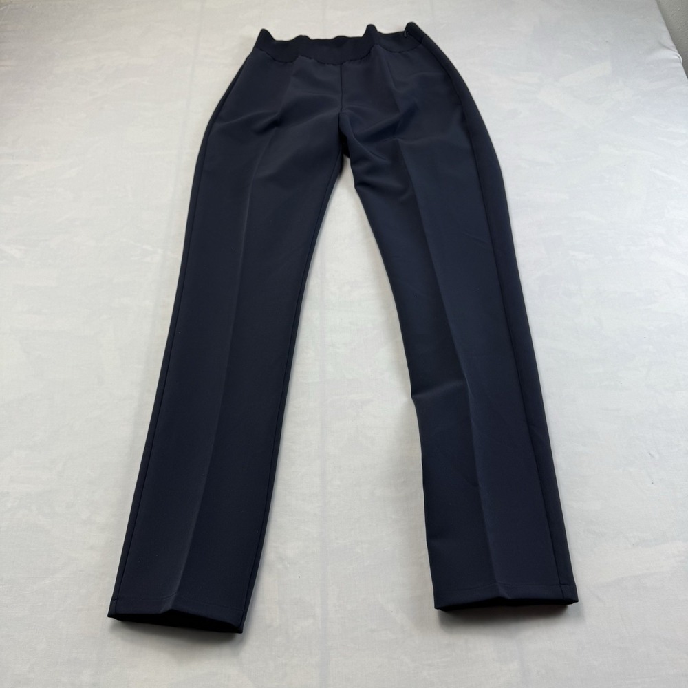 Cristina Gavioli Navy Stretch Pants Women's US 8 Slim Straight Pull On